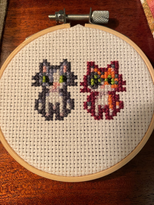 Custom Made Pet Cross Stitch (Stardew valley style) (2 pets)